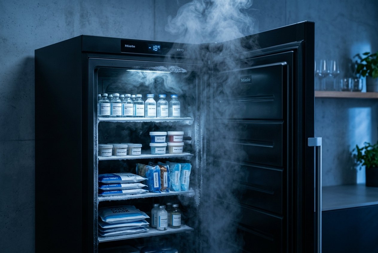 Termómetro digital marcando temperaturas bajo cero en control de plagas